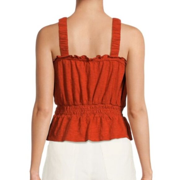Marine Layer Tank Size S Top Baked Clay Dylan Smocked Sleeveless Fall - Picture 2 of 9